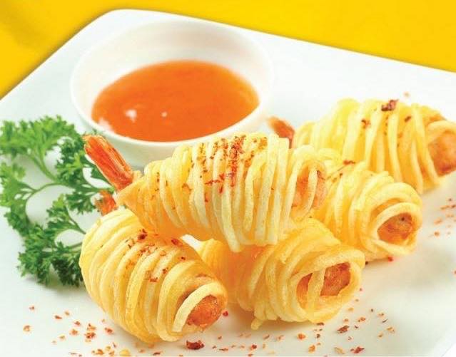 Ngon miệng với món Khoai lang chiên tôm