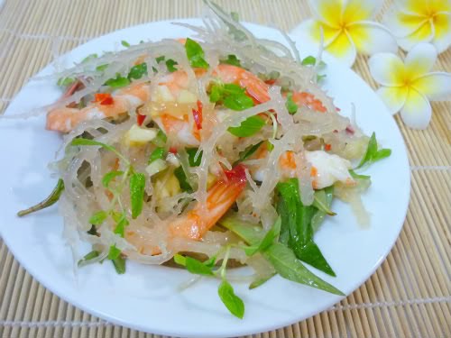 Ngon giòn món Gỏi tôm rau câu