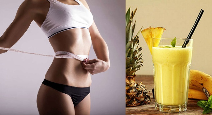 Đánh tan mỡ bụng cấp tốc với ly sinh tố chuối và dứa trong 7 ngày