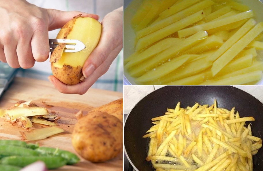 Mẹo chiên khoai tây, khoai lang giòn như ăn ngoài tiệm