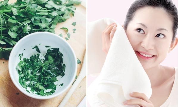 Da trắng mịn như sứ nhờ chăm đắp mặt nạ rau mùi tây vài lần/tuần