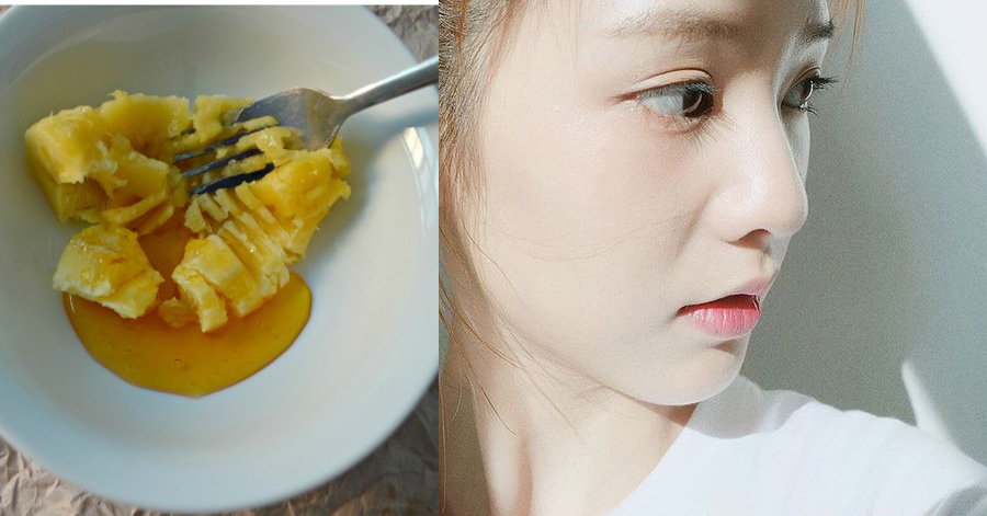 Dằm nát 1 quả chuối tiêu với mật ong, da đen bẩm sinh cũng bật tông trắng sáng