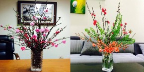 Xem mẹ Hà thành bày cách cắm 20 lọ hoa tươi đẹp chưng Tết