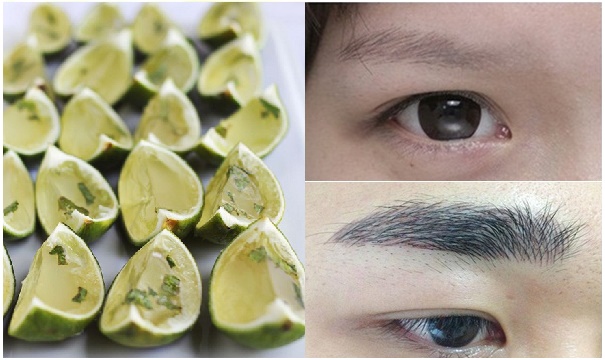 Lông mày nhợt nhạt, thưa thớt cũng hóa đen dày, đẹp như tranh vẽ nhờ ngâm vài chiếc vỏ chanh với thứ này