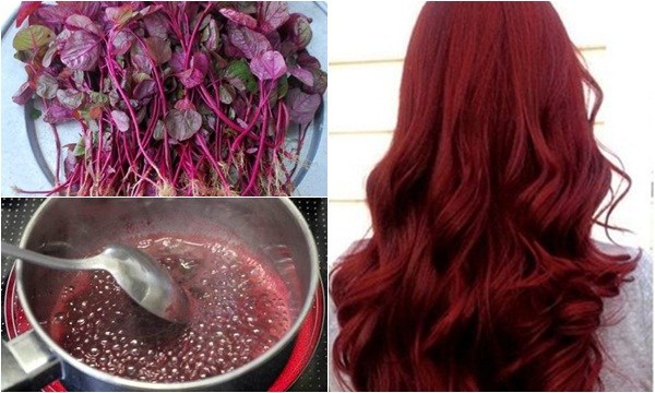 Gội nước rau dền 3 lần/tuần, biến tóc đen thành màu nâu đỏ siêu đẹp, siêu bóng mà không lo hư tổn