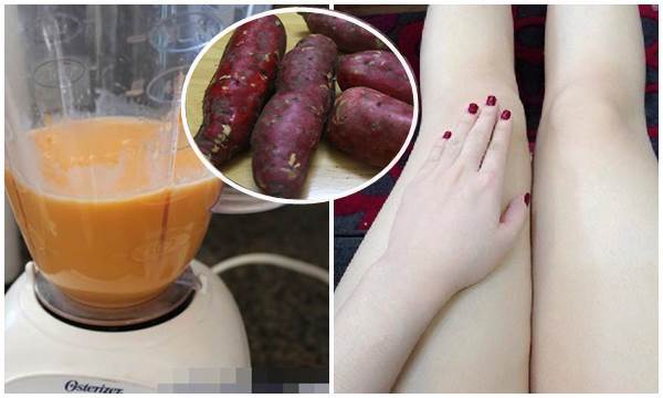 Lấy nước ép của củ khoai lang sống thoa lên da như thế này, da trắng hồng, lỗ chân lông se khít, an toàn gấp 100 lần kem trộn