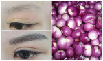 Thoa hành tím lên rồi để qua đêm, lông mày mờ nhạt, lưa thưa đến đâu cũng đậm nét, đẹp như tranh vẽ sau 7 ngày