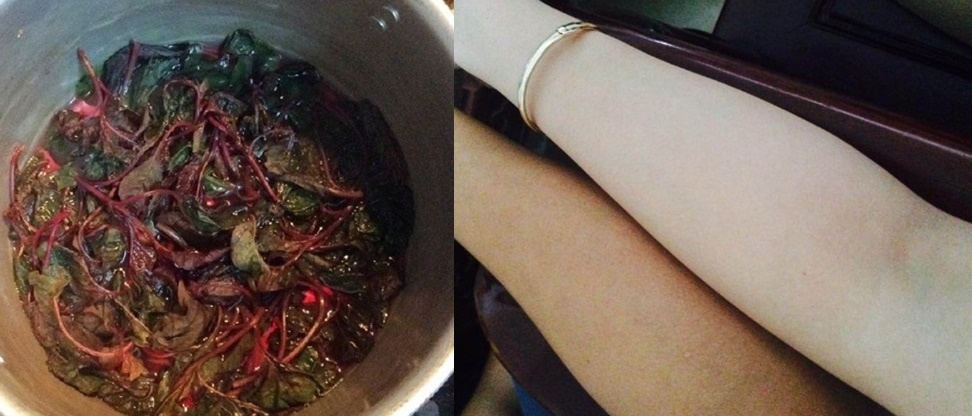 Từng bị chê đen như châu Phi, em đã lột xác trắng nõn nà nhờ 1 bó rau dền đỏ