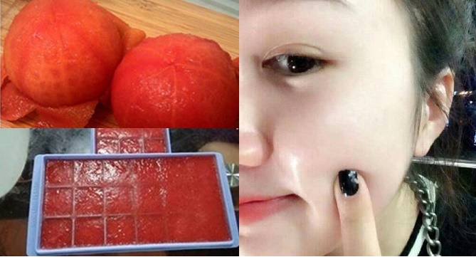 Đông đá quả cà chua làm đẹp da, 10 người thử thì đến 9 người khen