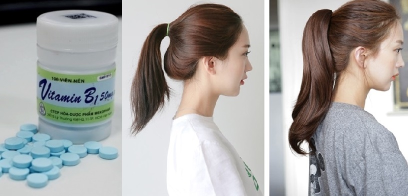 Trộn 10 viên B1 với muối vào dầu gội, tóc dài nhanh 10cm