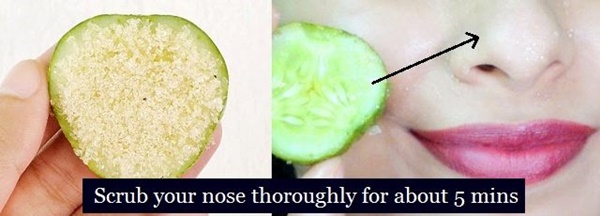 Chị em truyền tai nhau mẹo nhúng miếng dưa chuột vào chén đường rồi chà lên mũi, kết quả cực hay