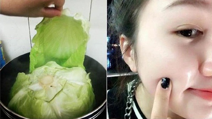 Mùa bắp cải tới rồi, chị em cứ luộc lấy nước thoa mặt thế này da trắng bóc, mụn bay sạch
