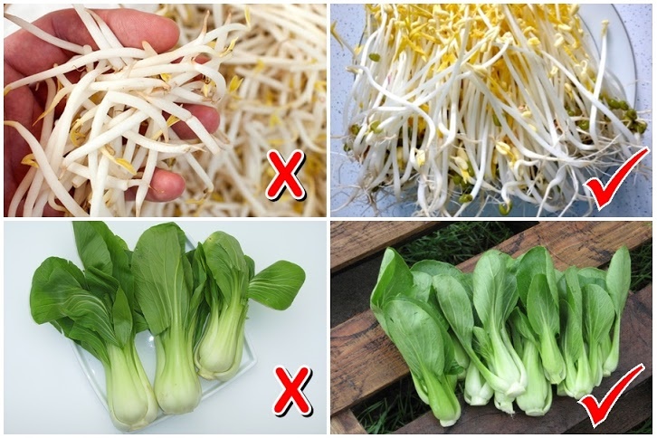 Nhìn vẻ bề ngoài của rau, quả sẽ cho thấy đây là thực phẩm đã tẩm hóa chất