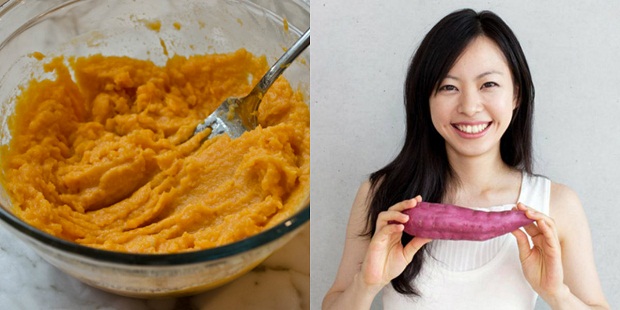 Tẩy tế bào chết, dưỡng ẩm, chống lão hóa cho da trắng sáng rạng rỡ ngày Tết chỉ với 1 củ khoai lang