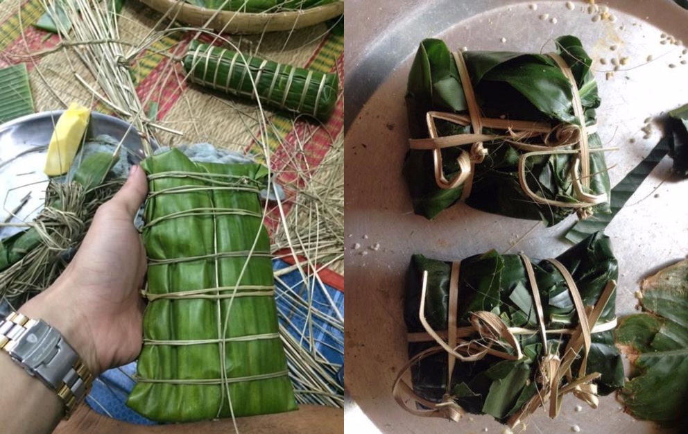 Ngã ngửa với loạt "siêu phẩm" gói bánh chưng chỉ có trong ngày tết