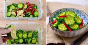 Cho vào hộp rồi LẮC có ngay món DƯA CHUỘT CHUA NGỌT giòn câng cắc, thơm ngon lại đẹp mắt vô cùng!