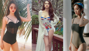 CẦN GÌ PHẢI BIKINI KHOE THÂN, CHỈ MẶC ÁO TẮM MỘT MẢNH LÀ CÁC SAO VIỆT CŨNG ĐỦ SEXY RỒI