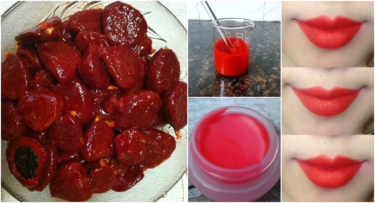 Làm son gấc đặc trị môi thâm dễ thế này cần gì đi mua các chị ơi