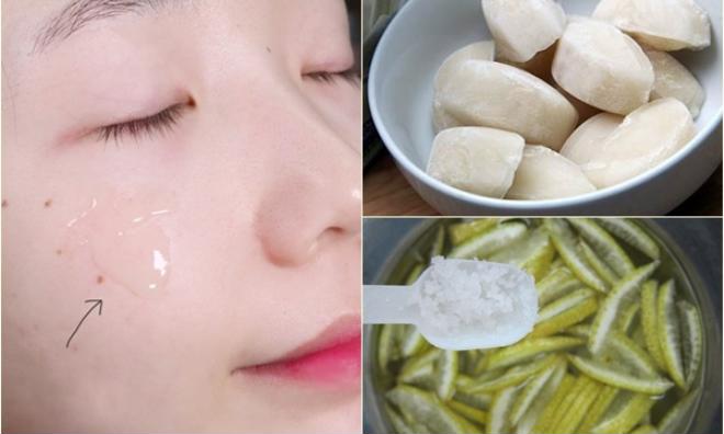 Xông mặt bằng vỏ bưởi rồi chà đá sữa tươi lên mặt, mụn tự trồi lên da trắng mịn gấp 10 lần kem trộn