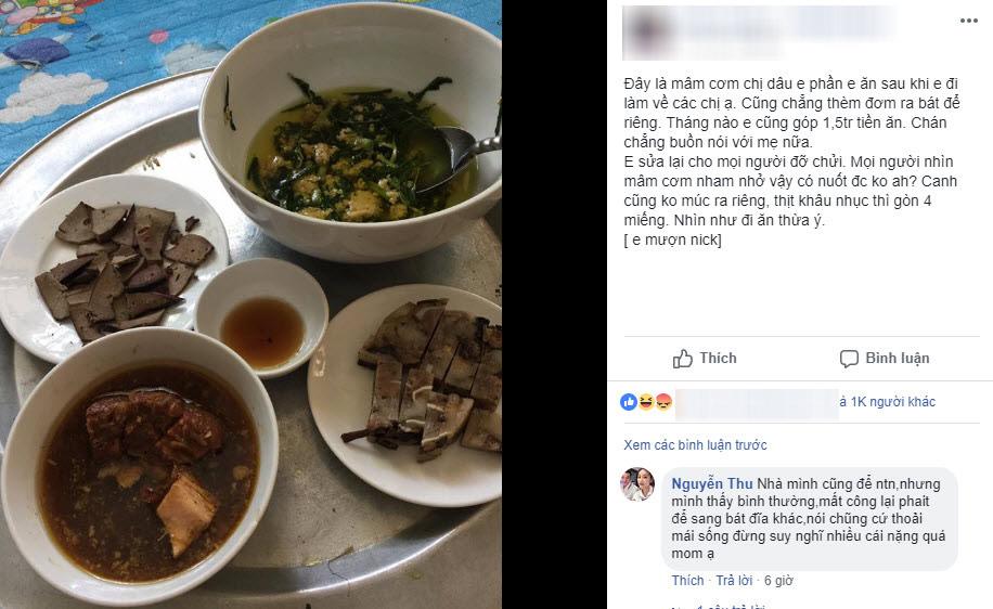 Mỗi tháng góp ăn 1,5 triệu, em chồng lên mạng than “không nuốt nổi” mâm cơm chị dâu để phần