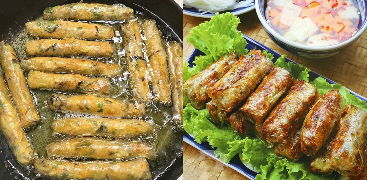 Bí kíp rán nem vàng óng, giòn rụm, không bị vỡ, không bắn dầu, cả nhà gắp không ngừng đũa