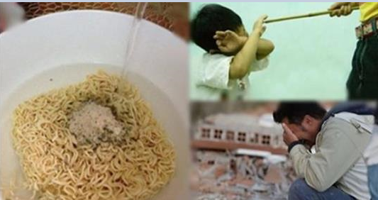 Giấu bát mỳ trong chăn chẳng may đổ hết, bố lao ra đánh con trai xong mới biết 1 sự thật rơi nước mắt