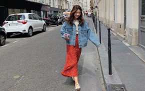 Cách diện áo khoác denim theo phong cách bánh bèo