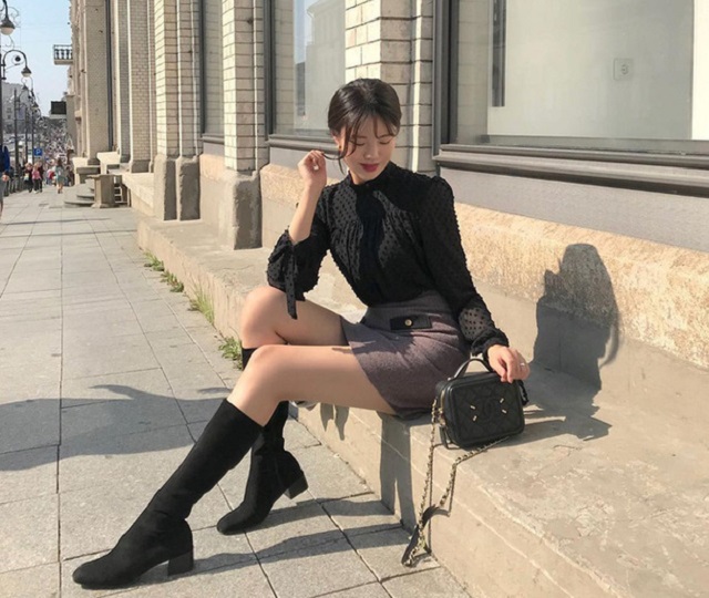 4 công thức mix đồ với boots cao ngang gối sành điệu
