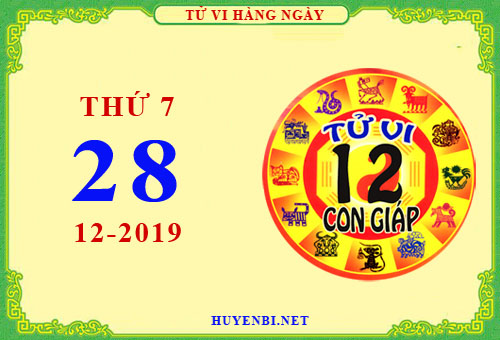 Tử vi thứ bảy ngày 28/12/2019