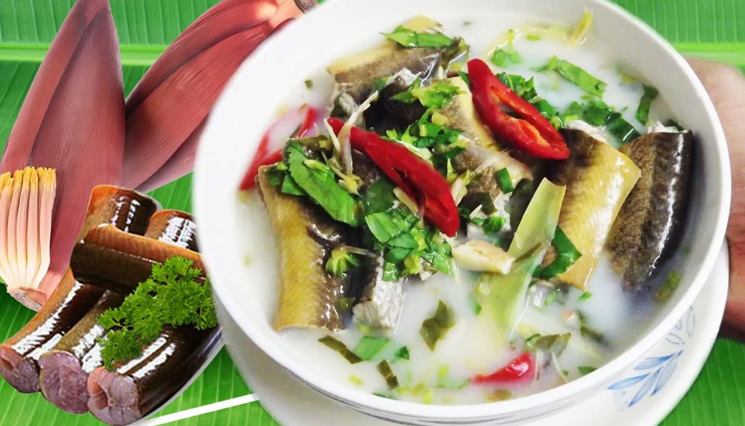 Canh lươn nấu bắp chuối bổ dưỡng, lạ miệng