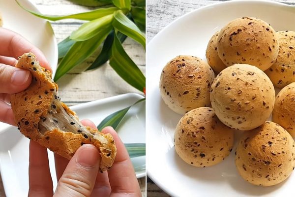 Cách làm bánh mì mè đen mochi Hàn Quốc đơn giản dễ làm