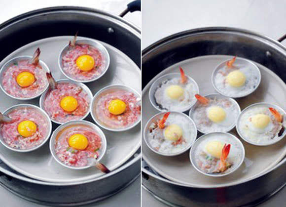 Cách làm tôm thịt hấp trứng cút béo ngậy hấp dẫn