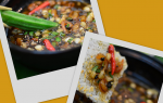 Kho quẹt rau luộc và cơm cháy