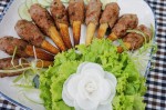 Tôm thịt bọc bắp bao tử chiên