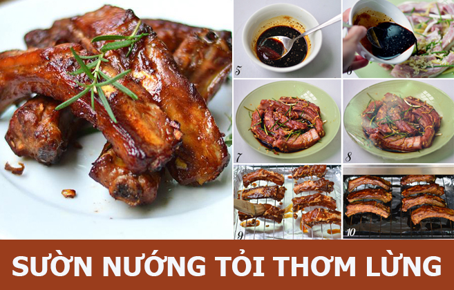 Thơm nức mũi sườn nướng tỏi tại gia