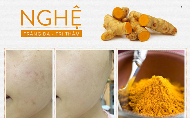 Thần kỳ trắng da mờ thâm mụn hiệu quả với tinh bột nghệ