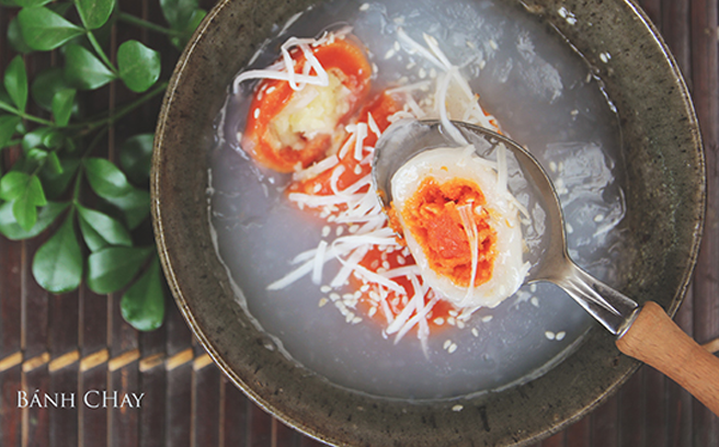 Bánh chay vị gấc ngon đẹp mê lòng