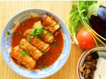 Cà tím cuộn đậu phụ nấm sốt cà chua